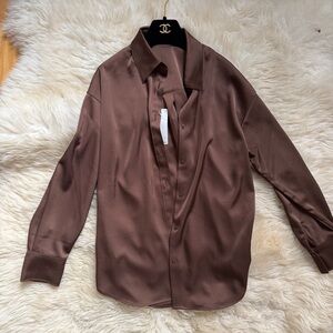 NWT GU Brown Dress Shirt